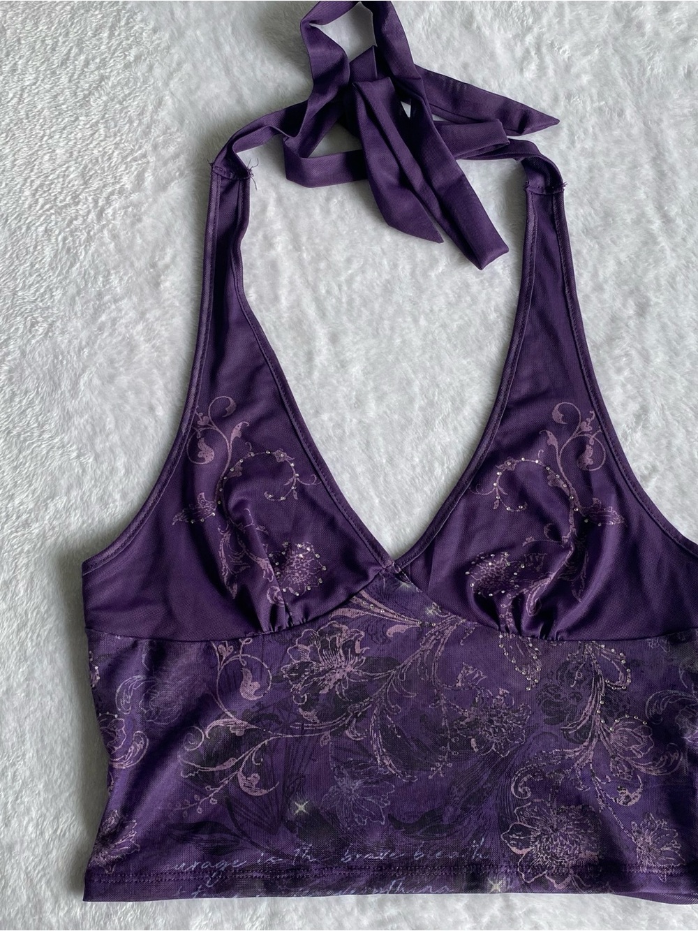 ROMWE Purple Halter Top